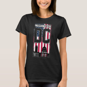 Camiseta Washington Dc Skyline American Flag Usa Pride Souv