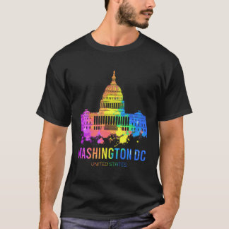 Camiseta Washington Dc Skyline Watercolor Souvenirs Gifts U