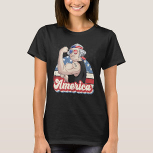 Camiseta Washington George 4 de julho Patriótico bandeira d
