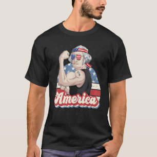 Camiseta Washington George 4 de julho Patriótico bandeira d