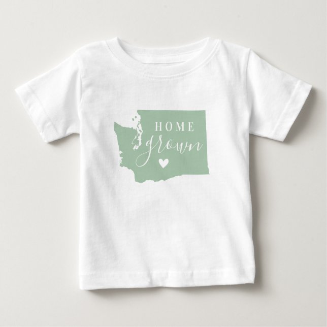 Camiseta Washington Home Grown | Mapa de Estado de Cores Ed (Frente)