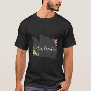 Camiseta Washington Home State Hoodie Watercolor Flower Shi