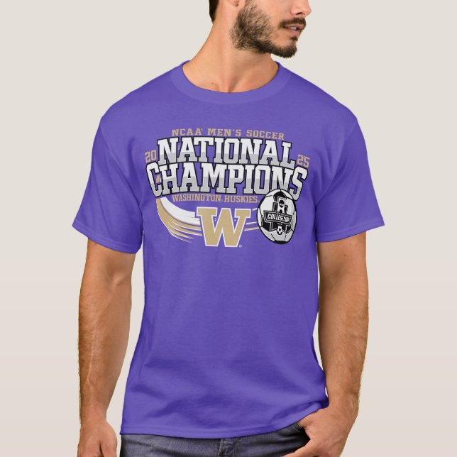 Camiseta Washington Huskies National Champs 2025 Mens Socce (Frente)
