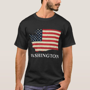Camiseta Washington Mapa Estado Americano Bandeira 4 De Jul