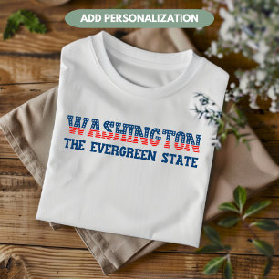 Camiseta Washington Patriótico Estado Sempre Verde Personal