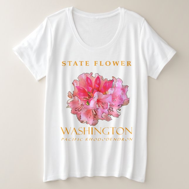 Camiseta Washington Território Flor do Pacífico (Frente do Design)