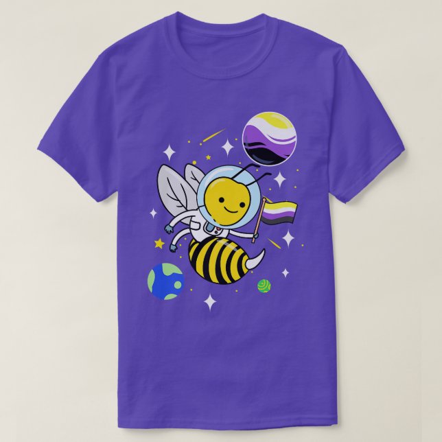 Camiseta Wasp Astronaut Nonbinary Pride  (Frente do Design)