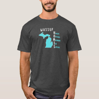 CAMISETA WASSUP HOMES? SHIRT W MICHIGAN MAP AND LAKES