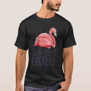 Camiseta Wassus Flockers Pink Flamingo Amantes Engraçados V