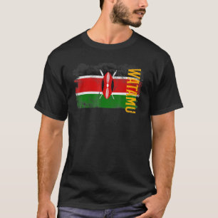 Camiseta Watamu Kenya Flag Para Homens Quenianos Mulheres C