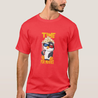 Camiseta Watch Movies With Cartoon Penguin family