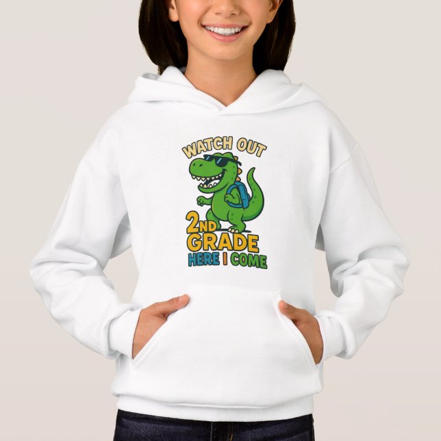 Camiseta Watch Out 2nd Grade Here I Come Kids Hoodie (Frente)