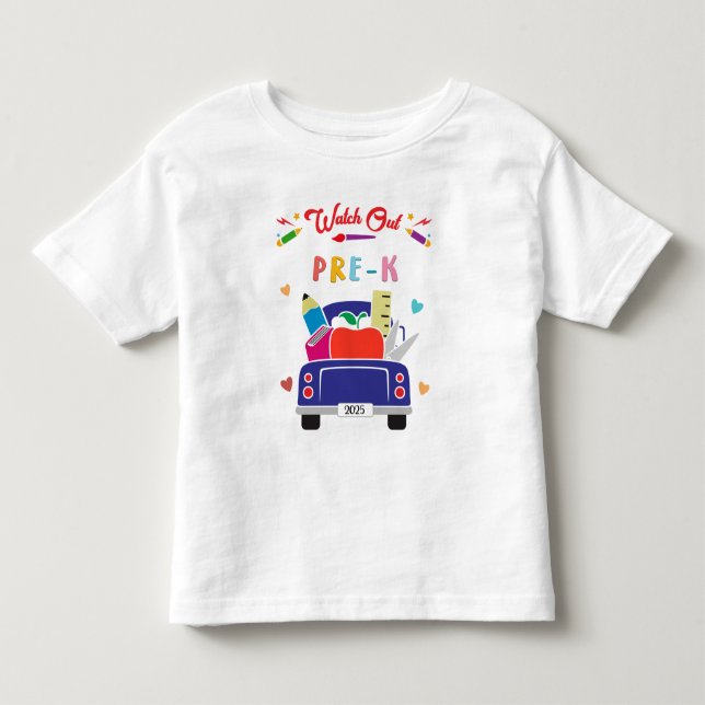Camiseta Watch Out Pré-Escola para Crianças (Frente)