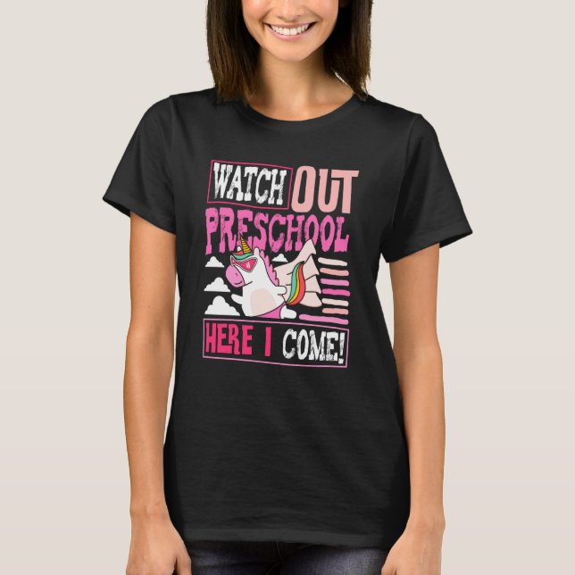 Camiseta Watch Out Preschool Back To School First Day Teach (Frente)