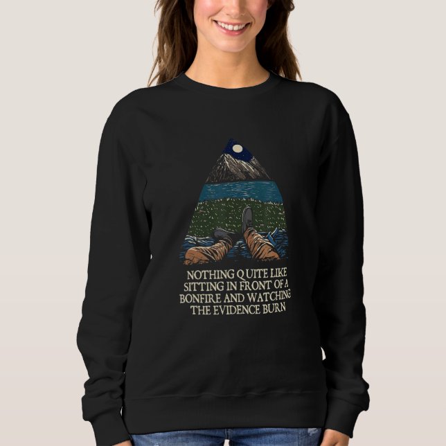 Camiseta Watching the Evidence Burn Camping  Camper Humor 2 (Frente)
