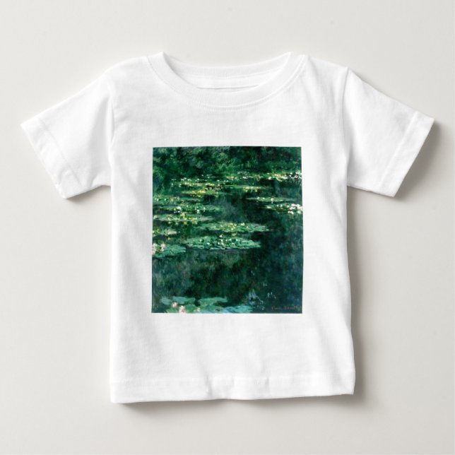 Camiseta WATER LILILIES IN GREEN POND por Claude Monet (Frente)