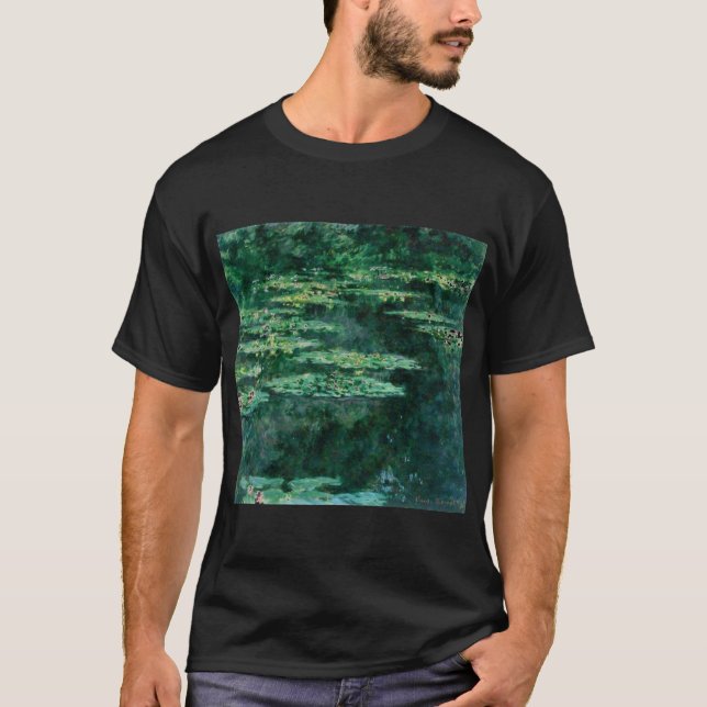 Camiseta WATER LILILIES IN GREEN POND por Claude Monet (Frente)