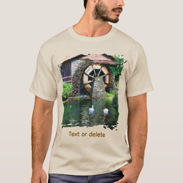 Camiseta Water Wheel Pond Seurat Painting Art (Frente)