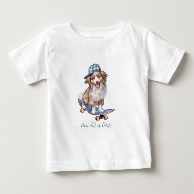 Camiseta Watercolor Australian Shepherd (Frente)