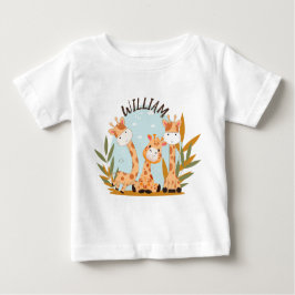 Camiseta Watercolor Baby Giraffe, Safari