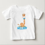 Camiseta Watercolor Baby Giraffe, Safari<br><div class="desc">Essa design para crianças é uma girafa (animais safari). Esta design divertida e divertida mostra uma adorável girafa de água bebê em um fundo branco com um fundo azul claro. Este tema é perfeito para um chá de fraldas. Ou mesmo para festas de aniversário, chás de fraldas, batismos, etc. Personalize...</div>