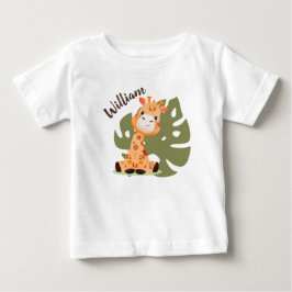 Camiseta Watercolor Baby Giraffe, Safari