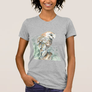 Camiseta Watercolor Barn Owl Bird Willife Nature Art Ke