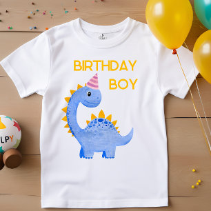 Camiseta Watercolor Birthday Boy Dino
