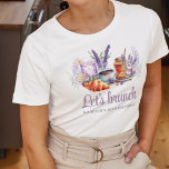 Camiseta Watercolor Brunch Birthday Personalizado<br><div class="desc">Belo Watercolor Brunch tematizou design. Uma escolha encantadora e elegante. Os produtos correspondentes podem ser encontrados na Coleção de Lavandas de Brunch Adult Birthday.</div>