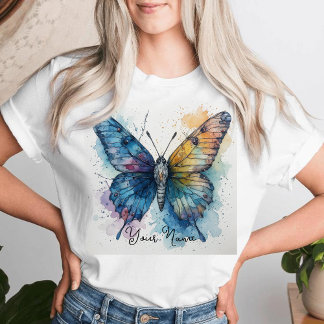 Camiseta Watercolor Butterfly Nature Art Personalized