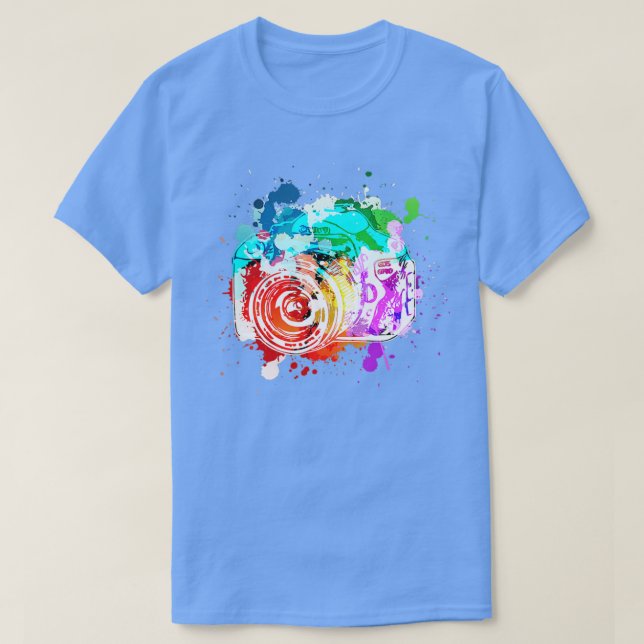 Camiseta 'Watercolor Camera Photographer' Photography Camer (Frente do Design)