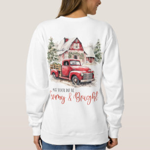 Camiseta Watercolor Christmas Vintage Truck and Barn