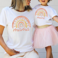 Watercolor Cute Boho Rainbow Mama Love Heart