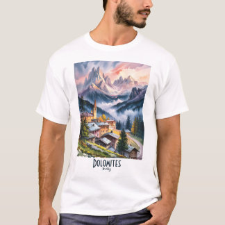 Camiseta Watercolor Dolomites Italy Alps Mountains Custom