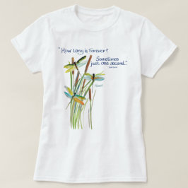 Camiseta Watercolor Dragonfly com a citação de Lewis Carrol