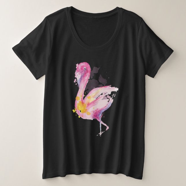 Camiseta Watercolor Flamingo (Frente do Design)