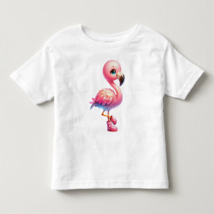 Camiseta Watercolor Flamingo Cartoon Clipart