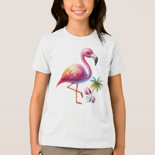 Camiseta Watercolor Flamingo Cartoon Clipart
