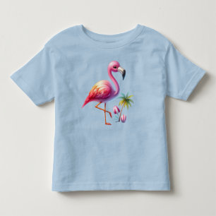 Camiseta Watercolor Flamingo Cartoon Clipart