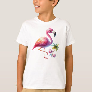 Camiseta Watercolor Flamingo Cartoon Clipart