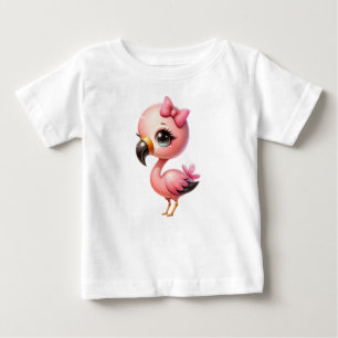 Camiseta Watercolor Flamingo Cartoon Clipart-00000