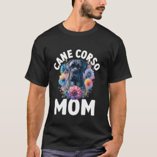 Camiseta Watercolor Floral Cane Corso Mama Cachorro Mãe Mãe