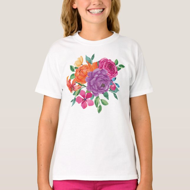 Camiseta Watercolor Floral Fiesta (Frente)