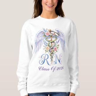 Camiseta Watercolor Floral Graduati Nurse Wings Custom Name