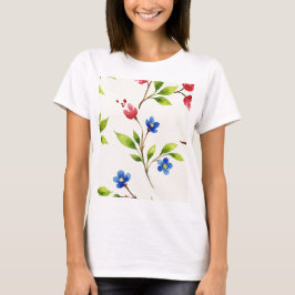 Camiseta Watercolor floral pattern