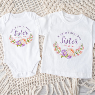 Camiseta Watercolor Floral World's Best Big Sister