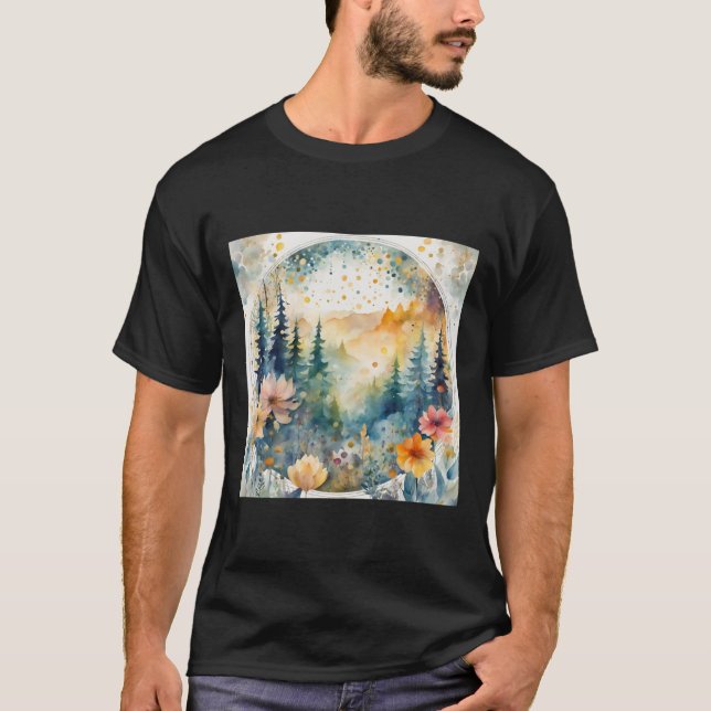 Camiseta Watercolor Florals Pattern 1  (Frente)