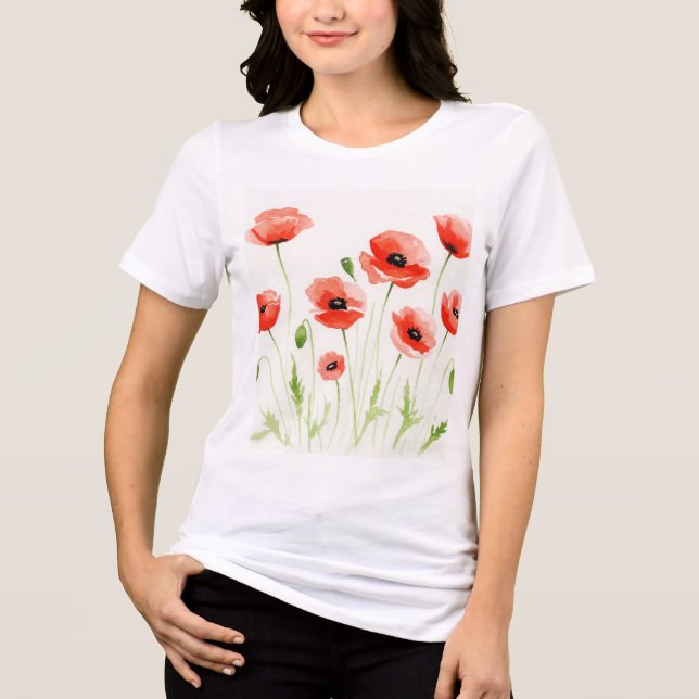 Camiseta Watercolor flower illustration (Frente)