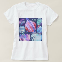Camiseta Watercolor Galaxy Patchwork