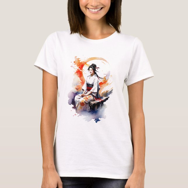 Camiseta Watercolor Geisha (Frente)